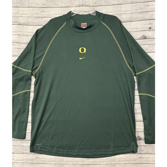 Team Nike Oregon Ducks Mens LS Shirt Sz XXL University Center Check Swoosh - Picture 1 of 16